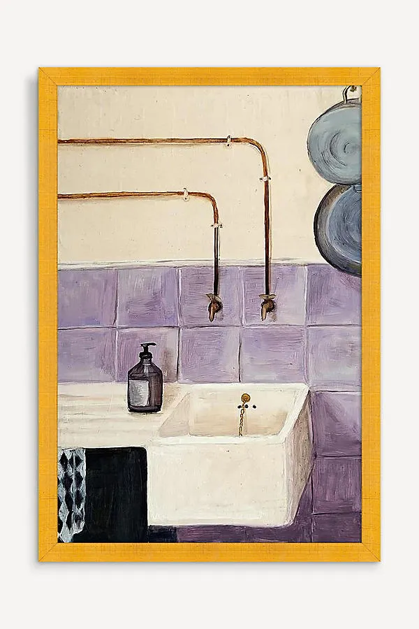 Beth Kaye Kitchen Sink on Lilac Tiles Wall Art product