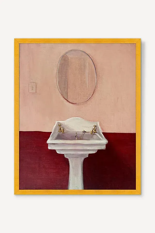 Beth Kaye Painted Plaster Basin Wall Art - Pink product
