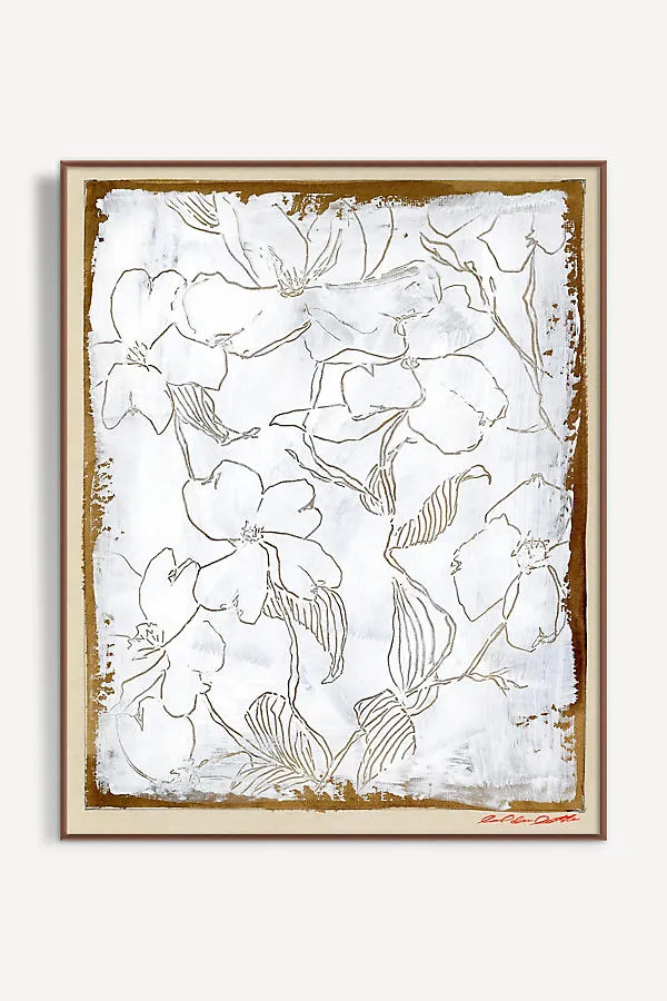 Carved Botanical Dogwood Wall Art - Ochre product