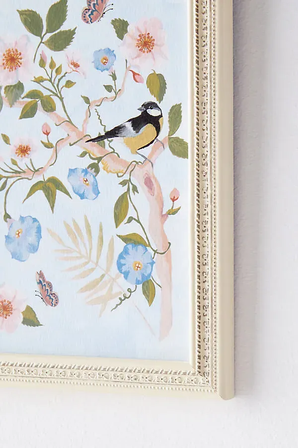 Charlotte Hogg Chinoiserie Rosa and Little Birds Wall Art - Blue product