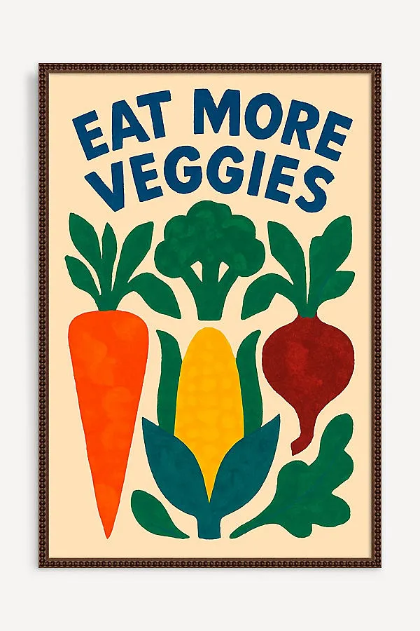 Eat More Veggies Retro Print Wall Art product