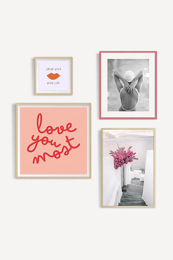 Feminine Gallery Wall Art Set of 4 - Wood Frame product