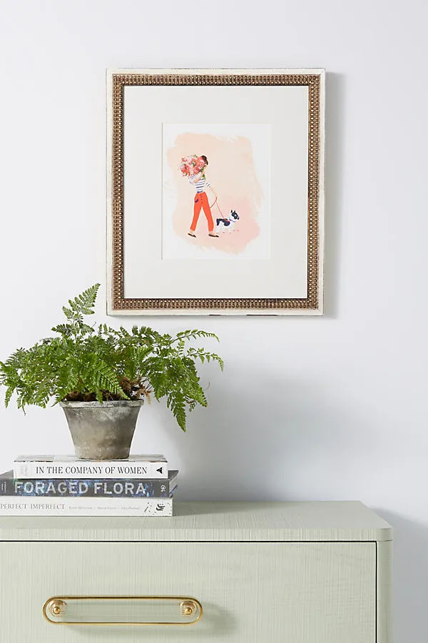 Ferme a Papier Woman With Dog Wall Art - Ivory product