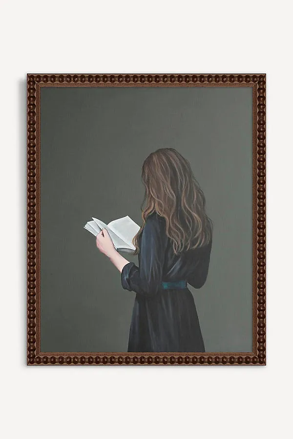 Girl Reading Wall Art - Grey product
