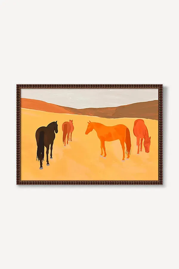Horses in the Golden Field Wall Art - Orange by Anthropologie, alternate view
