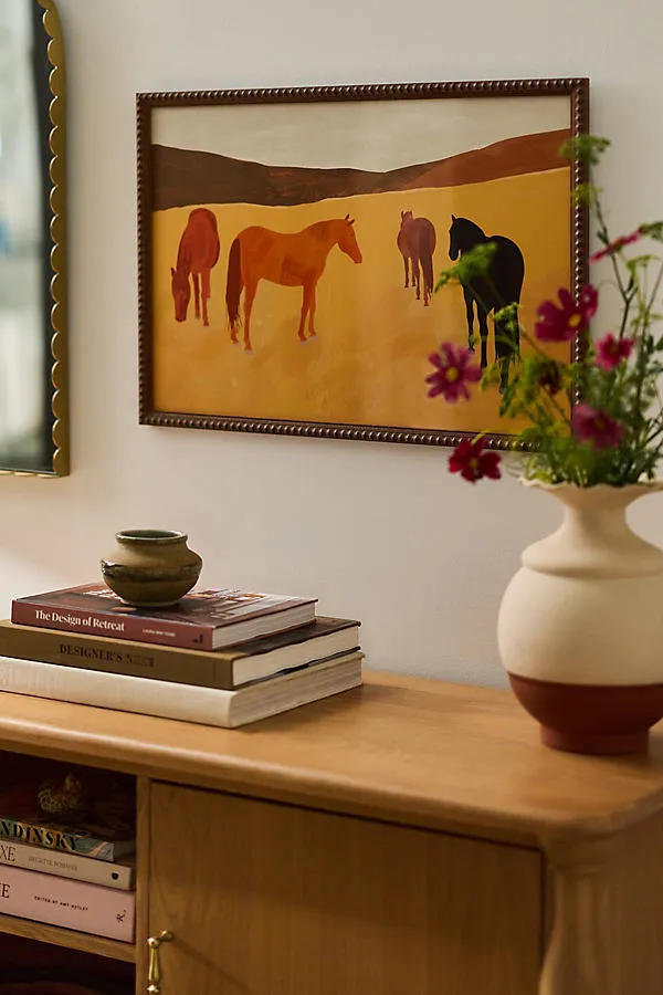 Horses in the Golden Field Wall Art - Orange by Anthropologie