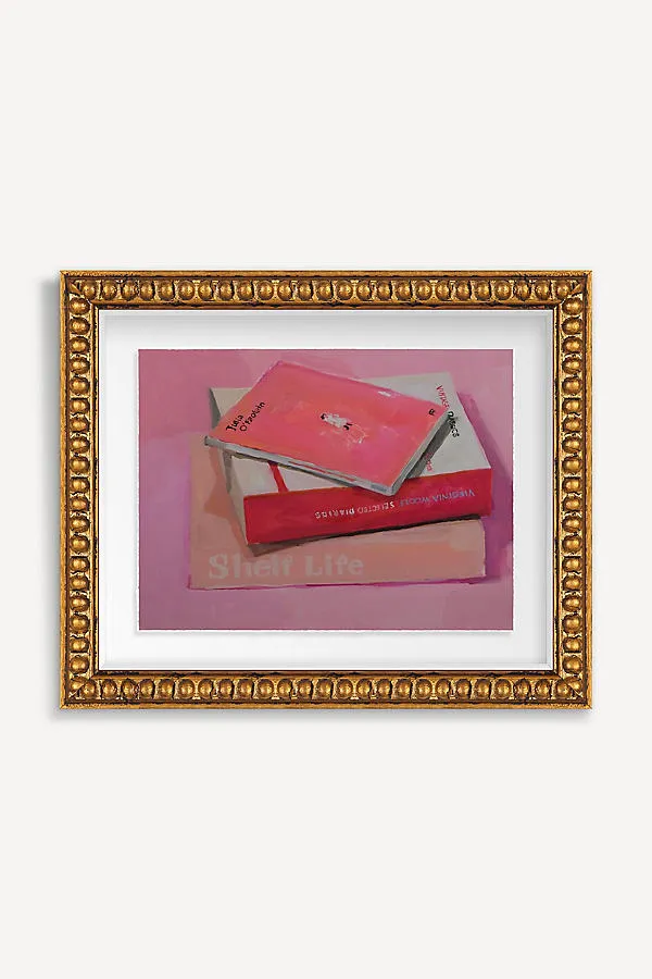 Janie Longmore Pink Paperbacks Wall Art - Pink by Anthropologie