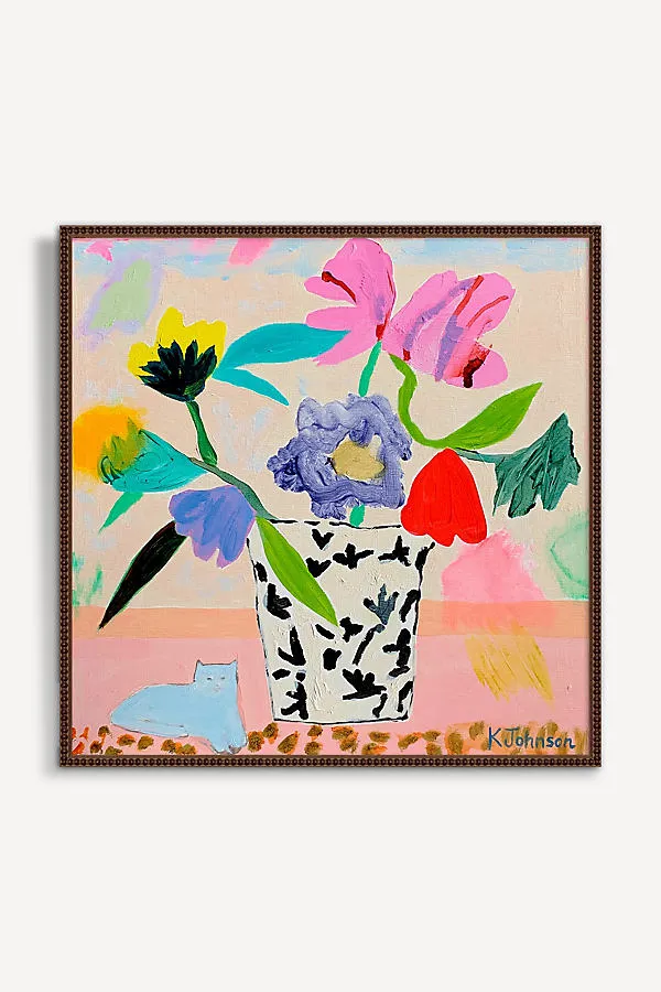 Kaitlin Johnson Baby Blue Cat Wall Art - Pink, Acrylic product