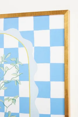 Katherine George Blue Check with Wavy Arch Wall Art product