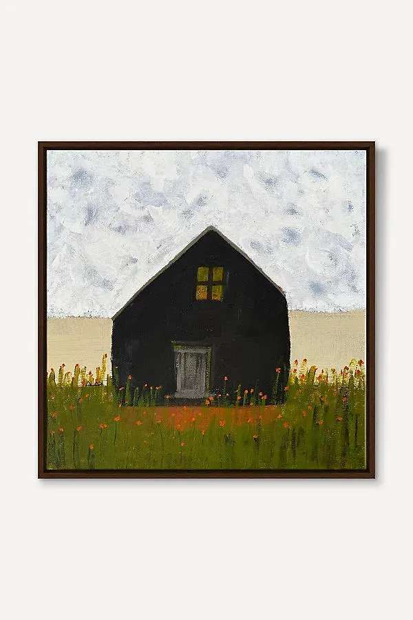 Kathy Connolly Uncertain Skies Wall Art - White, Cotton/Acrylic by Anthropologie