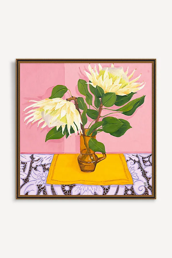 King Proteas on Flamingo Pink Wall Art product
