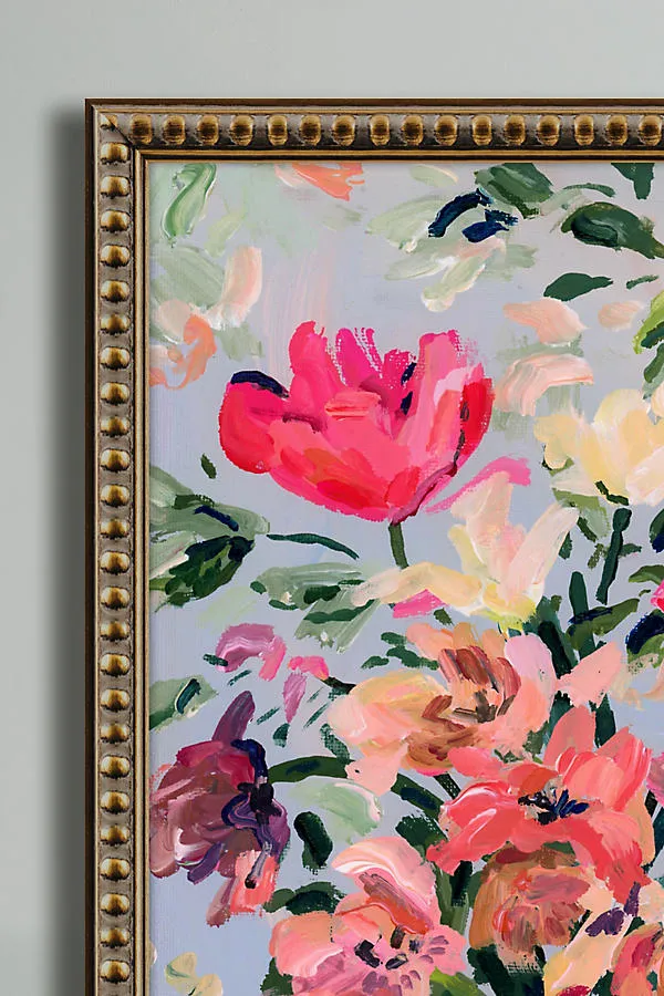 KT Smail Pink Flowers In Terracotta Vase Wall Art - Gold product