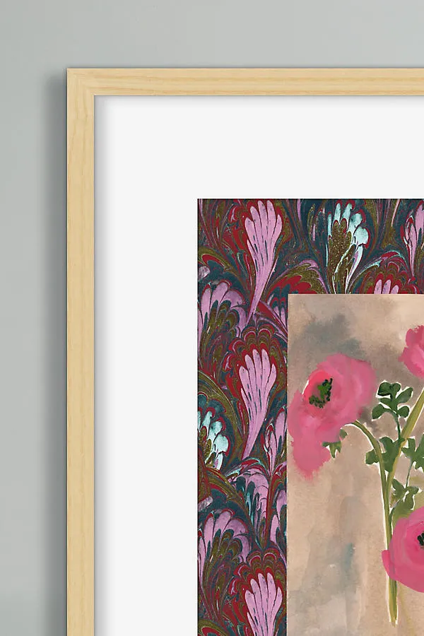 Marbled Florals Framed Wall Art - Purple product