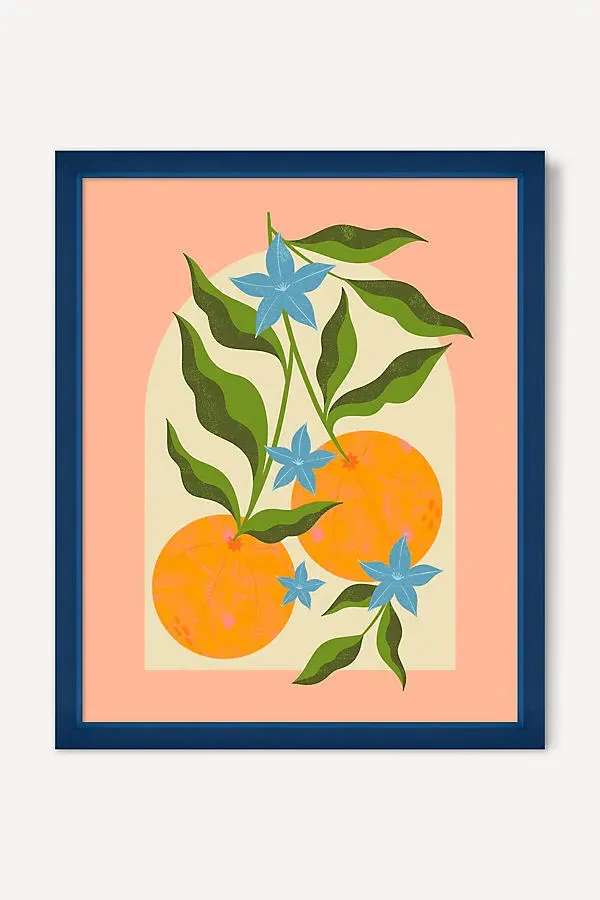 Melissa Donne Orange Branch with Blue Flowers Wall Art product