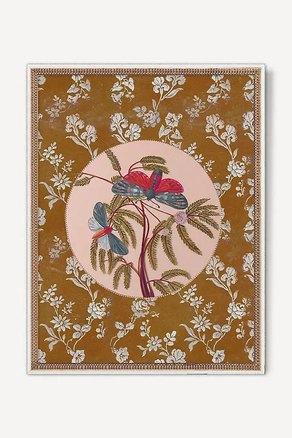 Moth and Botanic Wall Art - Beige product