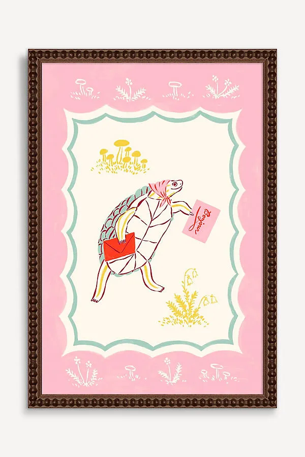 Mrs. Betty Snap-Turtle Sends a Letter Wall Art - Pink product