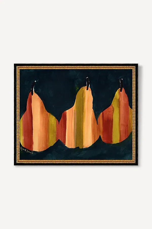 Pears With Stripes Wall Art - Beige product