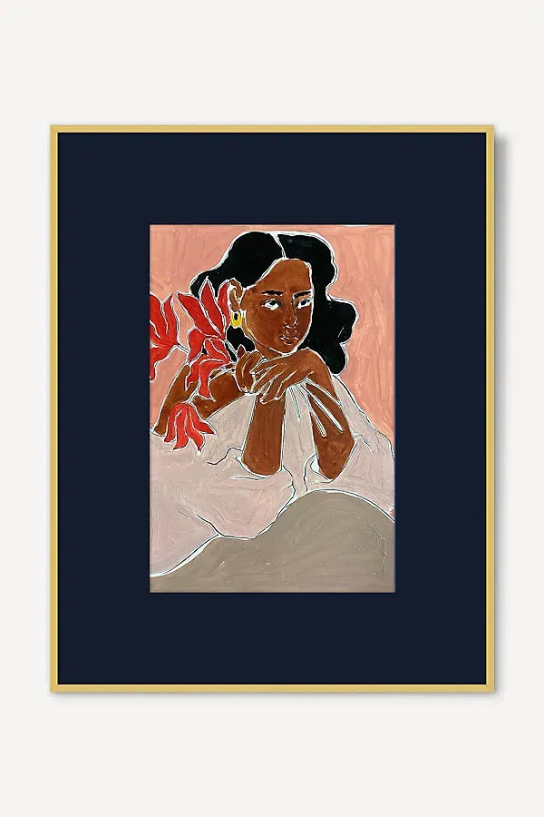 Portrait With Flowers Wall Art - Red product