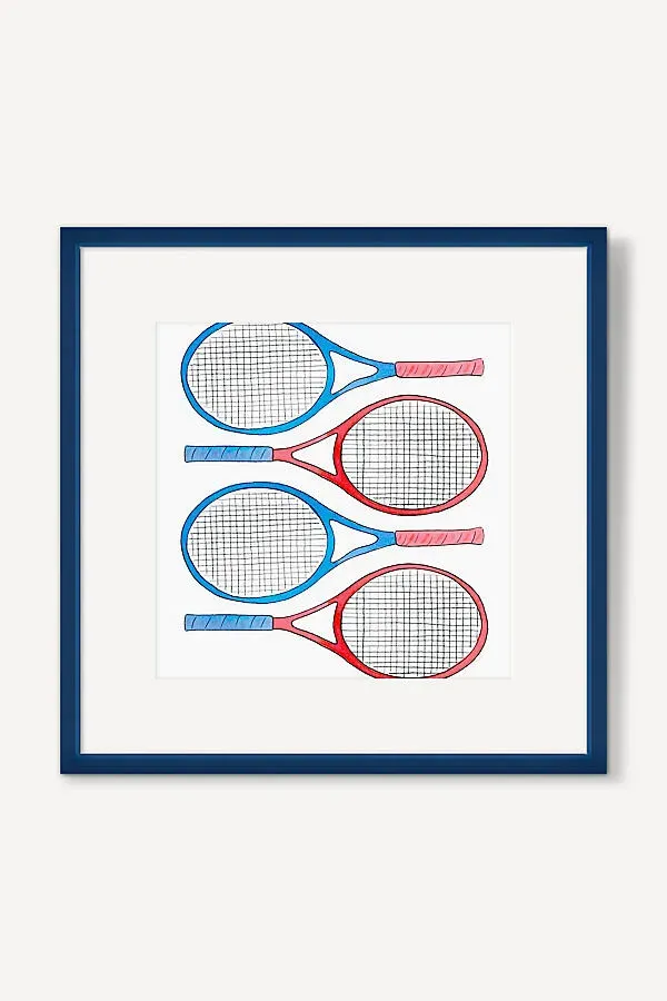 Rachel Rogers Tennis Racquets Wall Art - Blue product