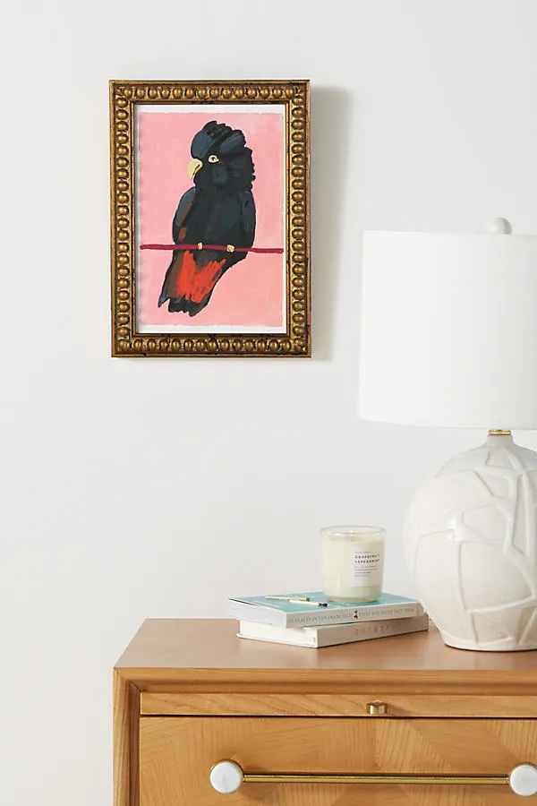 Red-Tailed Black Cockatoo Wall Art - Gold product