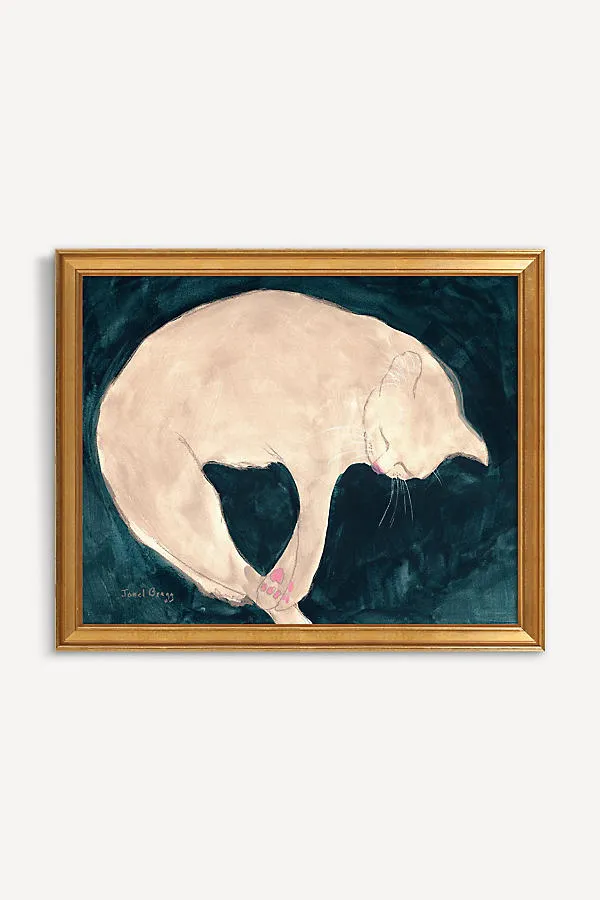 Rosetta Cat Napping Wall Art - Green product