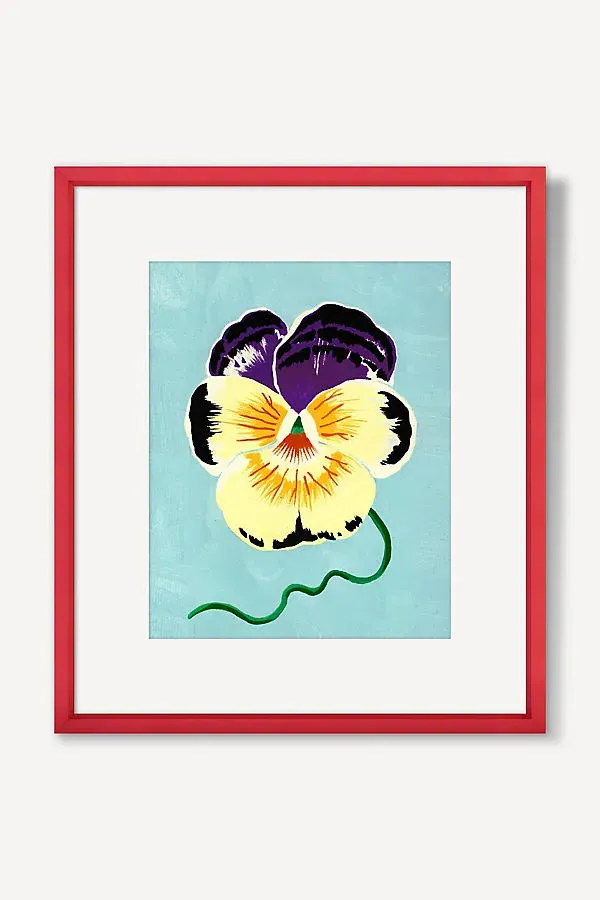 Sarah Gordon Pansy on Pink Wall Art - Blue product