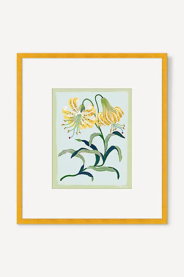 Sarah Gordon Tiger Lily on Blue Wall Art product