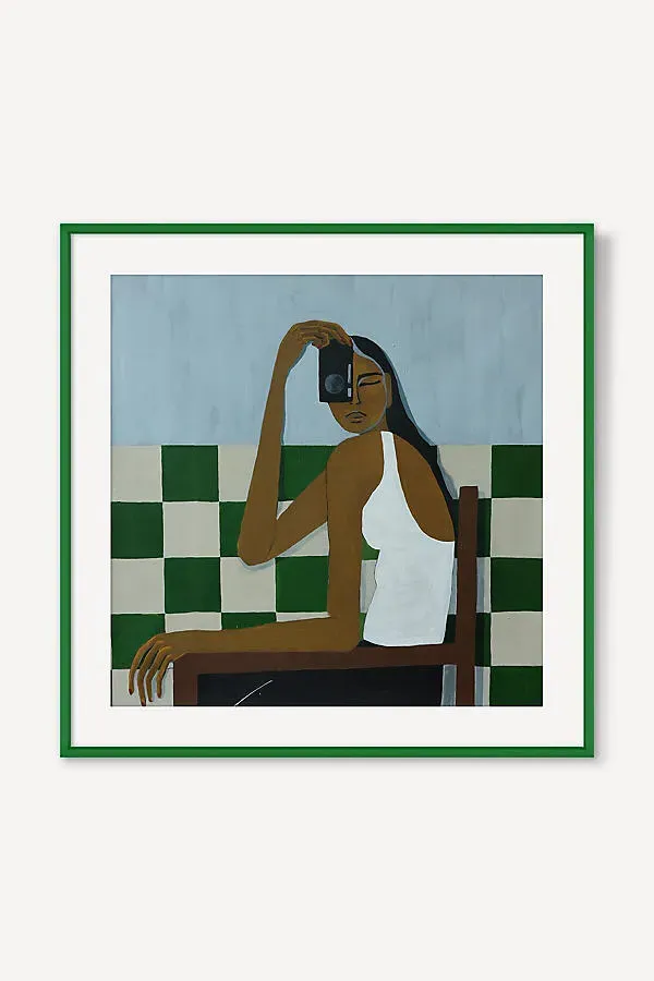Selfie #1 Portrait Wall Art - Blue product