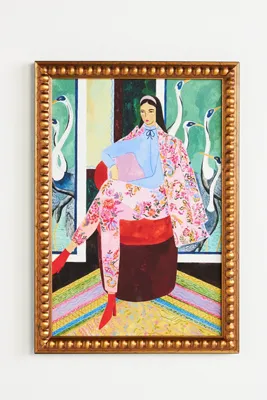 Sharan Ranshi Seated Lady Wall Art - Green product