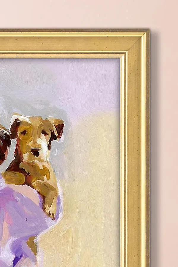 Shoulder Pup Framed Wall Art - Purple product