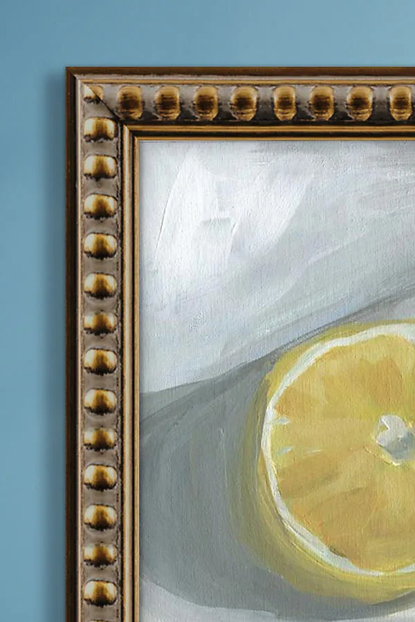 Sliced Lemon Framed Wall Art - Yellow, Acrylic product