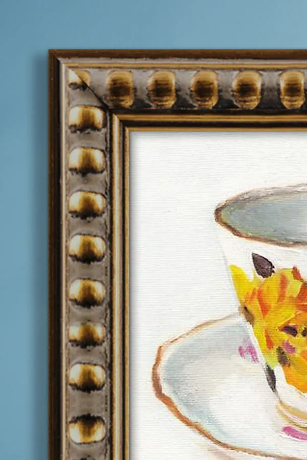 Tea Cup and Saucer Framed Wall Art - Yellow, Acrylic product
