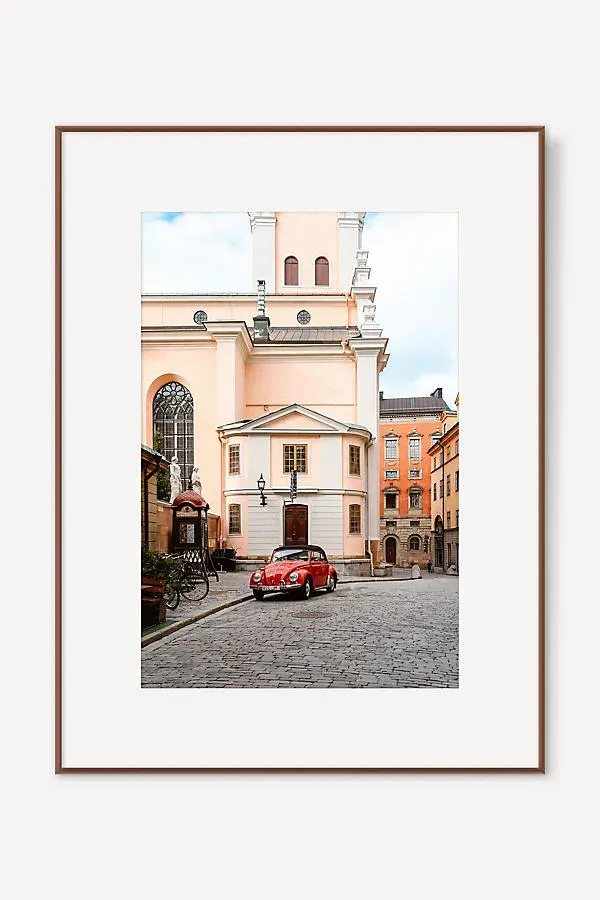 Vintage Car in the City Wall Art - Ivory product