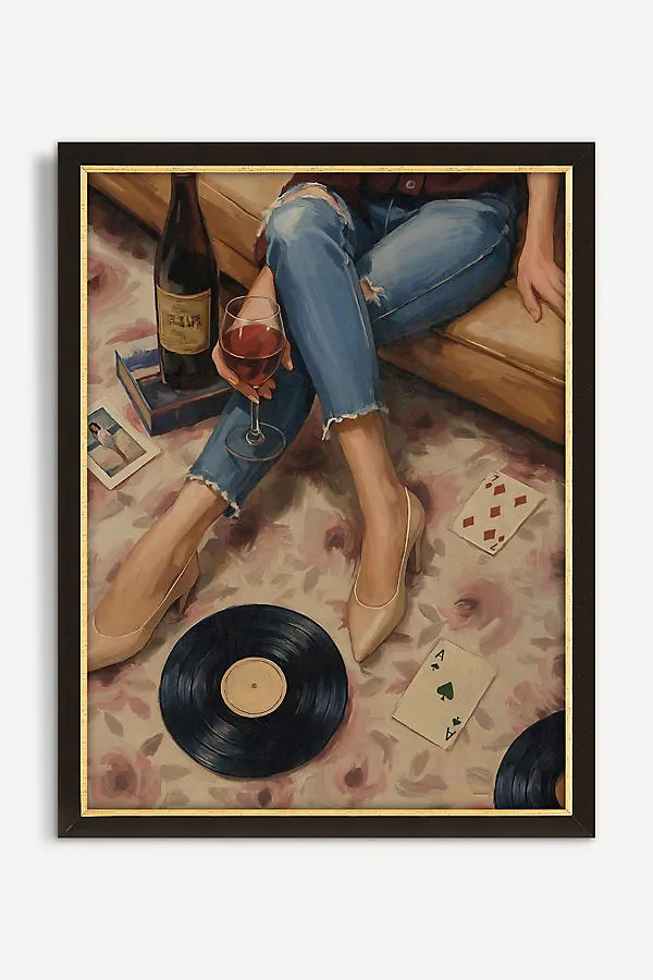 Wine and Records Wall Art - Pink product