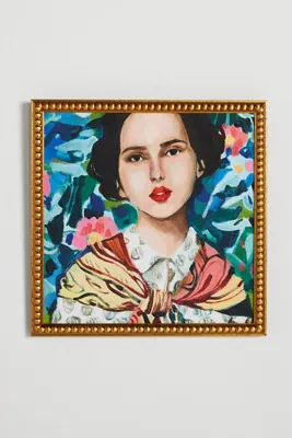 Woman & Flowers Wall Art - Gold product