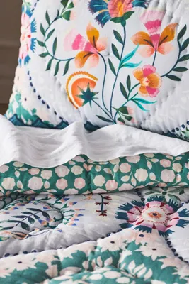 Theodora Double Embroidered Quilted Bedspread - Cotton product