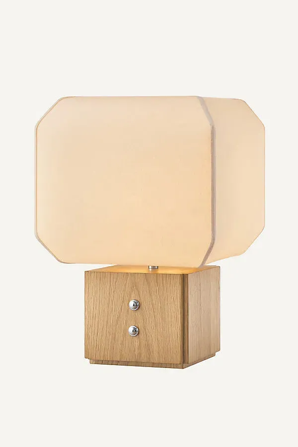 Brice Wood and Polished Nickel Table Lamp - Gold product