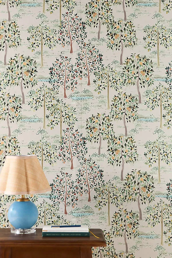 Jemma Fruit Tree Wallpaper - Beige by Anthropologie