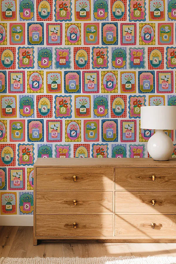 Pantry Staples Kitchen Icon Wallpaper by Anthropologie, alternate view