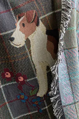 Anthropologie Woven Throw Blanket - Green, Cotton, alternate view
