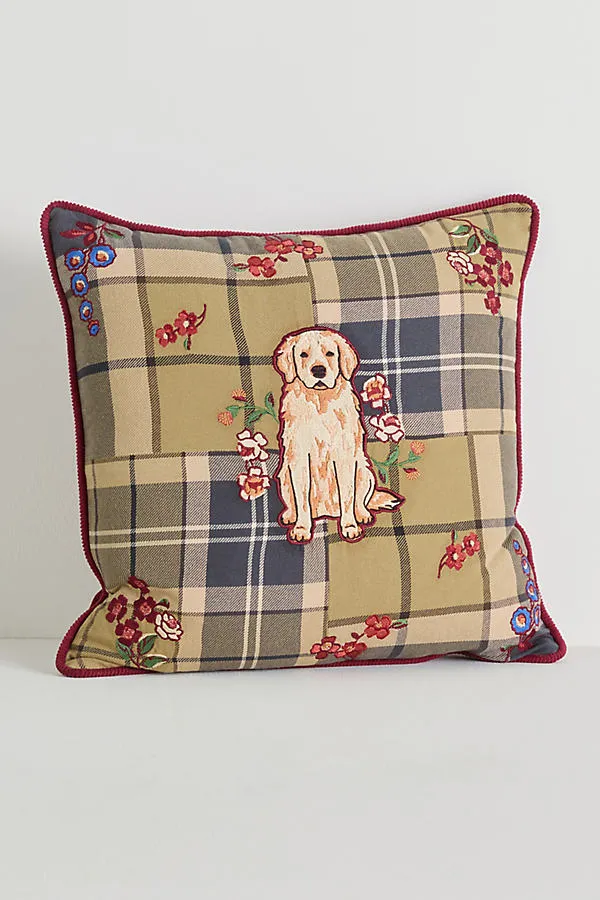 Barbour Embroidered Corduroy Tartan Dog Cushion product