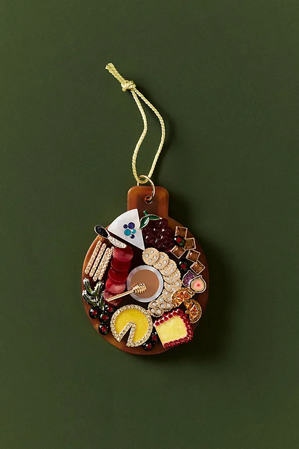 Jeweled Food Christmas Tree Ornament - Brown, Polyester by Anthropologie