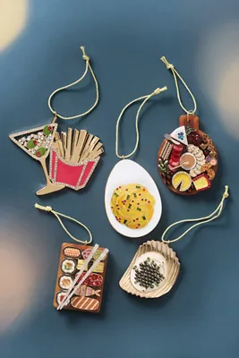 Jeweled Food Christmas Tree Ornament - Red, Polyester by Anthropologie, image 2