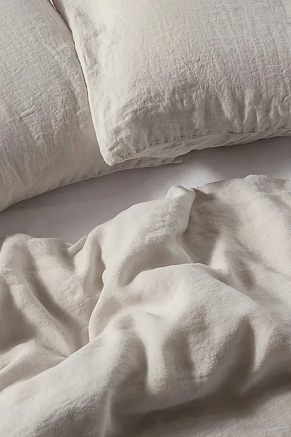 Clay Linen Duvet Cover - Orange, Linen product