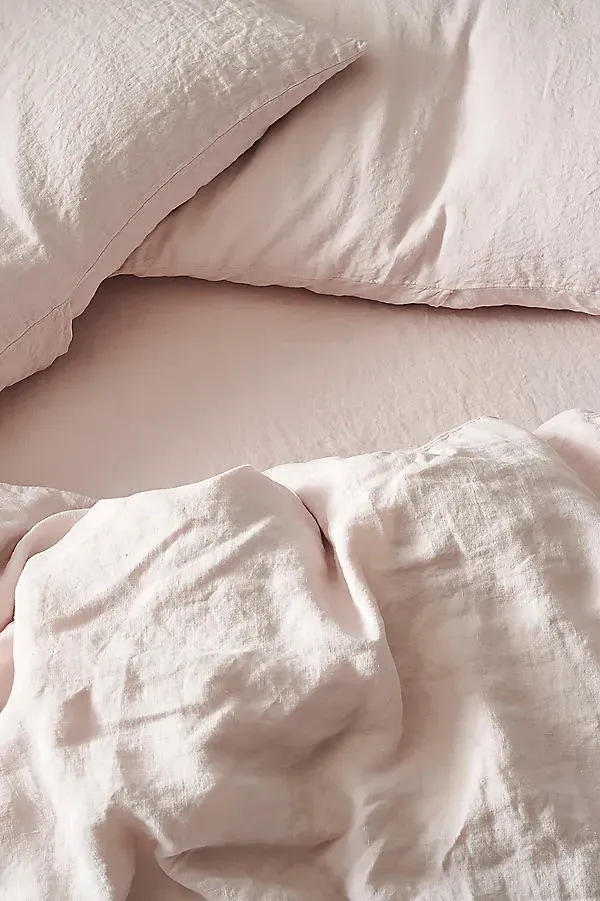 Rose Linen Duvet Cover - Pink product