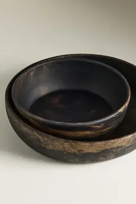 Hugo Large Serving Bowl - Black, Resin by Anthropologie, image 2