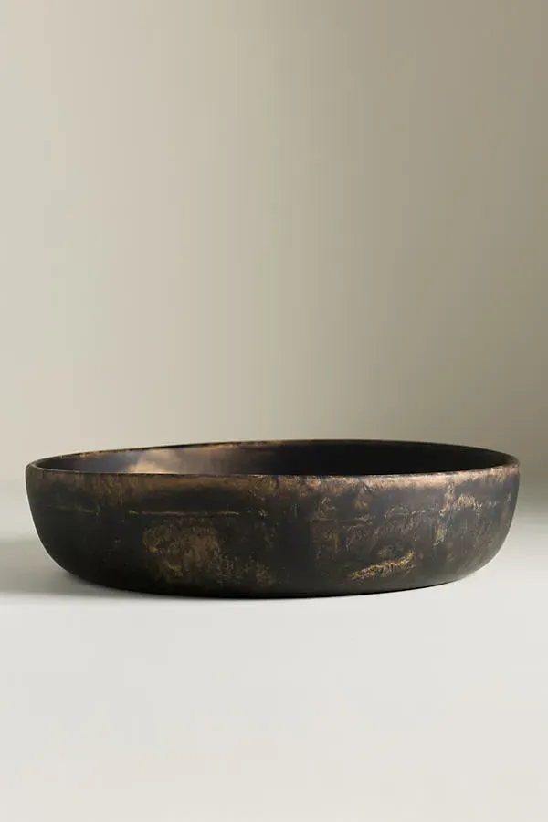 Hugo Large Serving Bowl - Black, Resin by Anthropologie