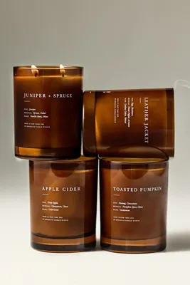 Juniper & Spruce Glass Jar Candle - Brown, Cotton by Anthropologie, alternate view