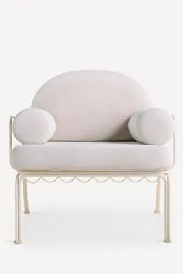 Al Fresco Occasional Chair Frame & Cushion Set - White, Polyester product