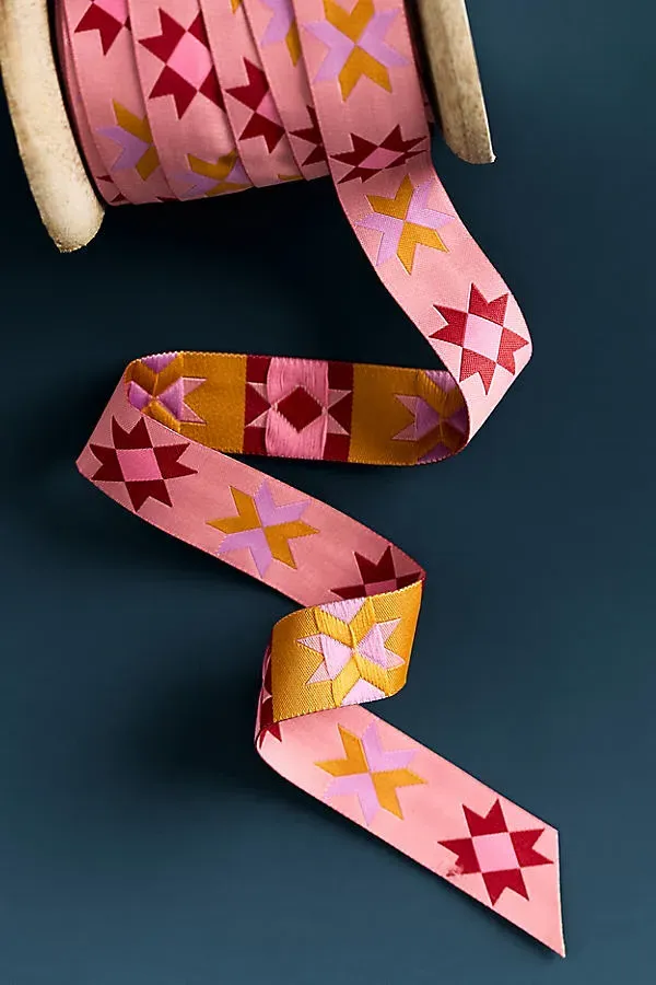 Alpine Ribbon - Orange, Polyester by Anthropologie